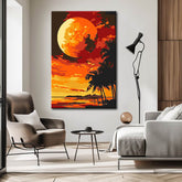 Malen nach Zahlen Schöner roter Mond